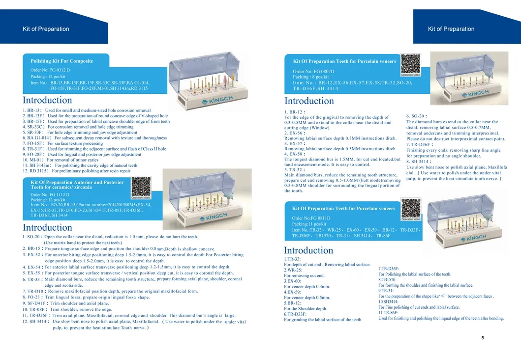 Burs de diamante dental para clínica dental