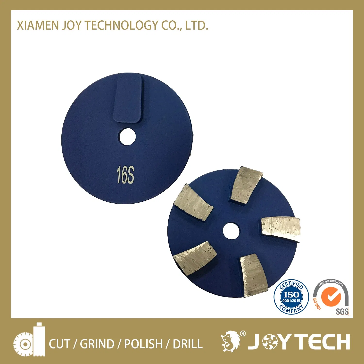 Rueda de molienda abrasiva Joy Tech Diamond Cutting Tool para suelos de concreto 3 pulgadas Terrco 4 discos de molienda de diamante segmentados (JOY-TCS-B4)