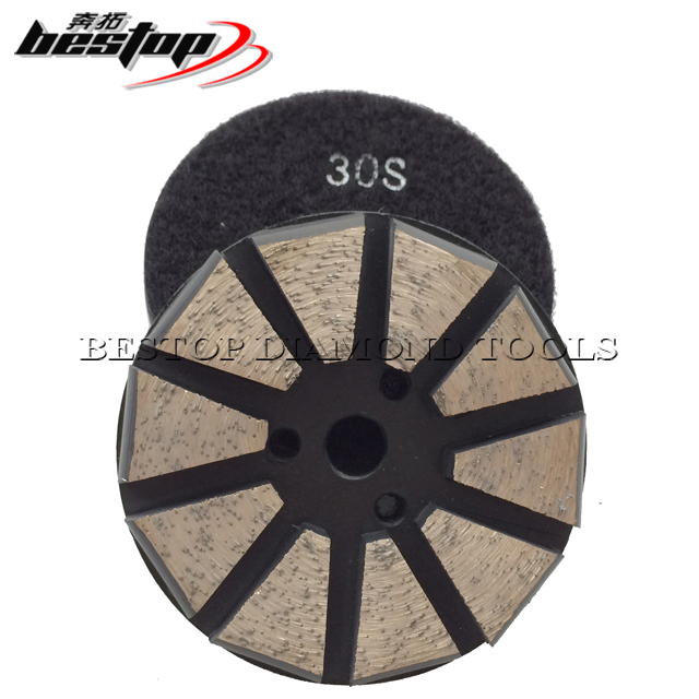 10 pulgadas esmeriladoras de piso 3 Segs Diamond esmerilado de piso Polishing Discos para hormigón
