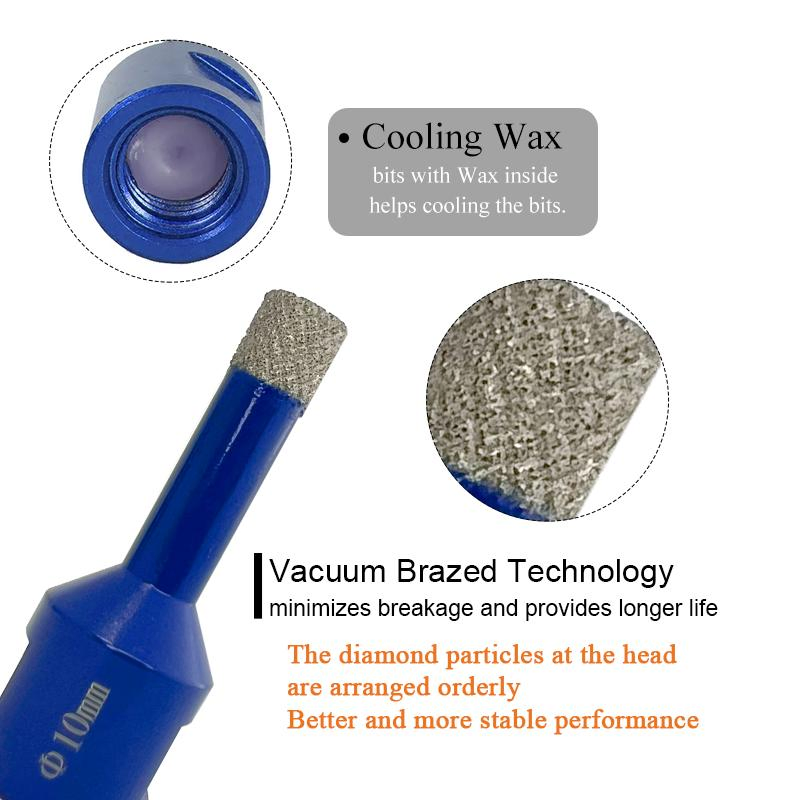 Brocas de núcleo de diamante de soldadura al vacío Arix para taladrar azulejos de porcelana