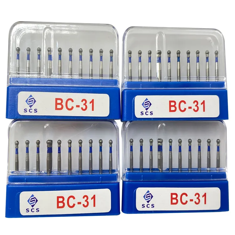 Kit de pulido dental médico con pieza de mano de alta velocidad y fresas de diamante de carburo