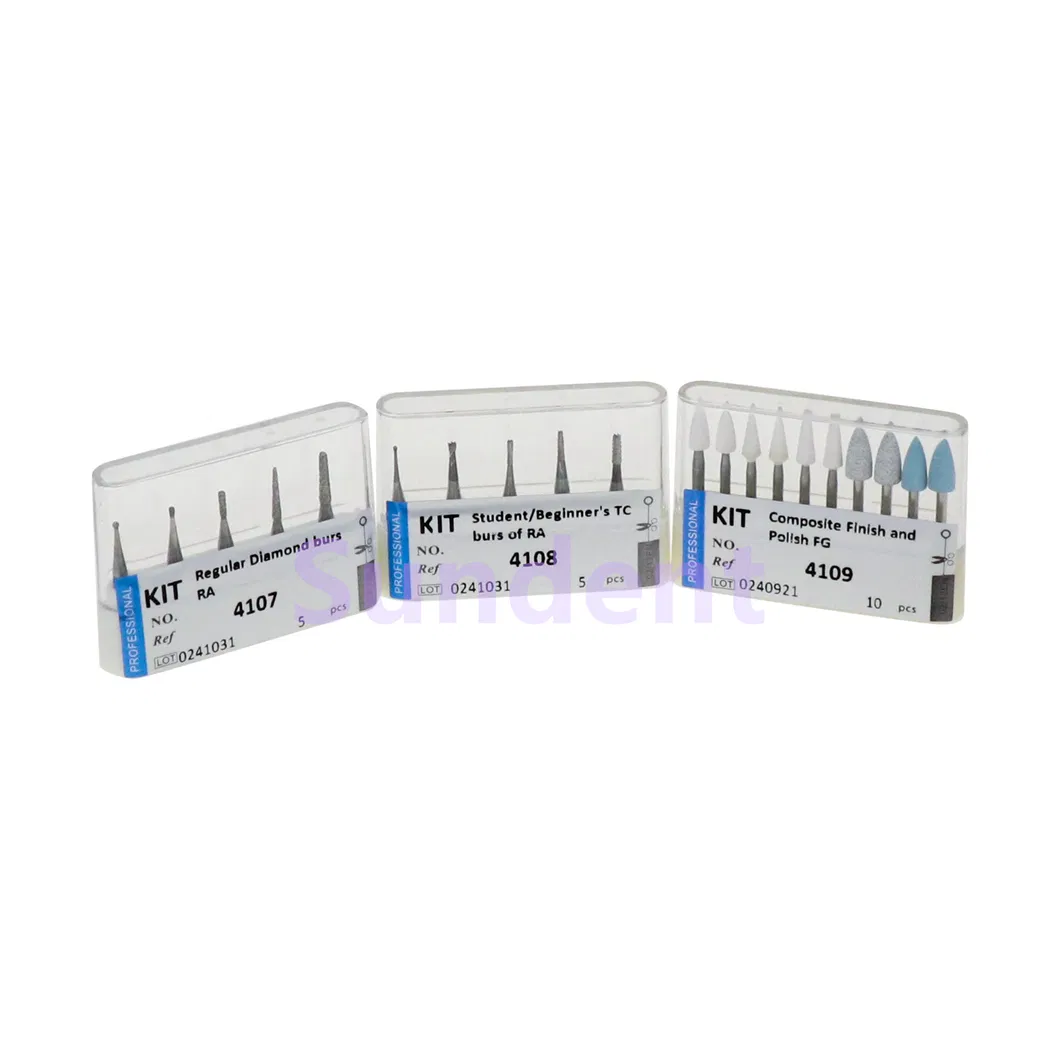 Kit de Pulido para Estudiantes Principiantes de Burs de Diamante Ra 4107 Fábrica de Taladros Dentales