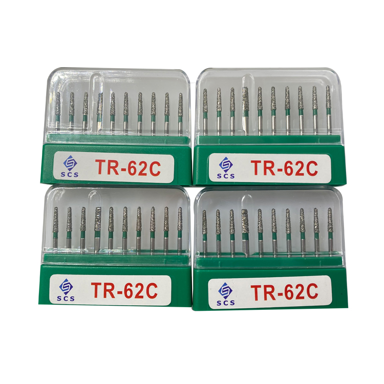 Kit de pulido dental médico con pieza de mano de alta velocidad y fresas de diamante de carburo