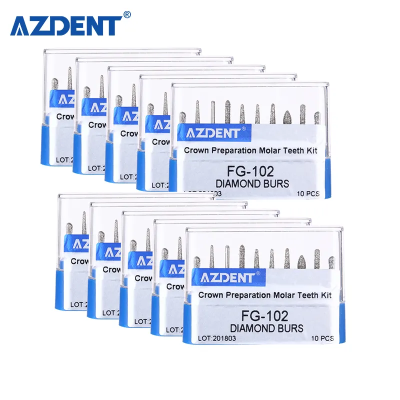 Preparación de Corona y Puente Posterior Fg Fresas Diamante Dentales