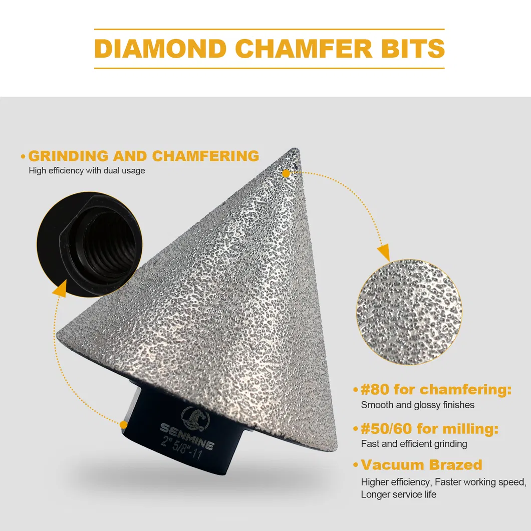 para brocas de diamante de chaflán de metal duro para agujeros de piedra
