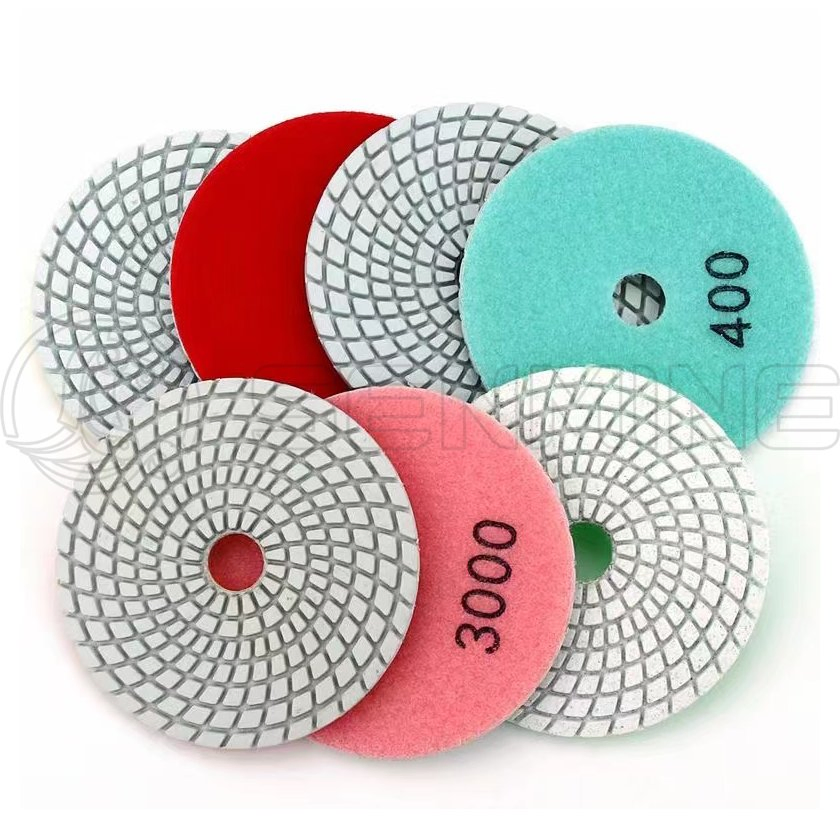Herramienta de Diamante Senmine 100mm Almohadilla Abrasiva OEM para Granito Uso Húmedo Almohadillas de Pulido de Diamante