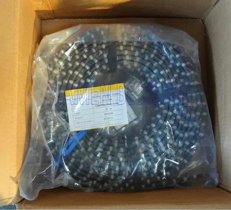 11.5mm 40 Perlas de alambre de diamante de granito rubberizado