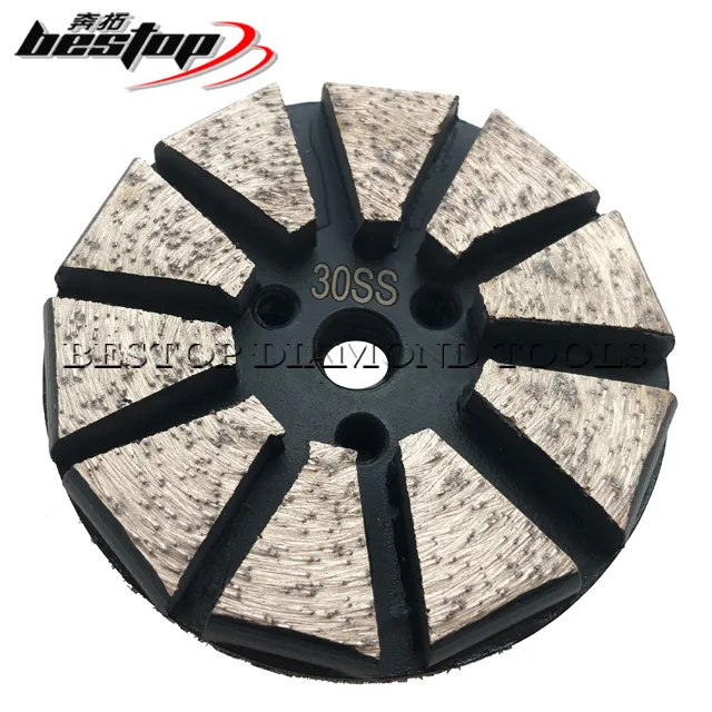 10 pulgadas esmeriladoras de piso 3 Segs Diamond esmerilado de piso Polishing Discos para hormigón