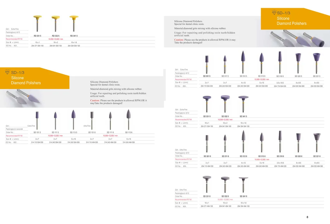Burs de diamante dental para clínica dental