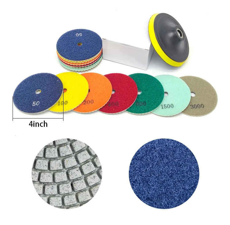 Disco de pulido de diamante flexible para suelo de concreto, granito, porcelana y piedra