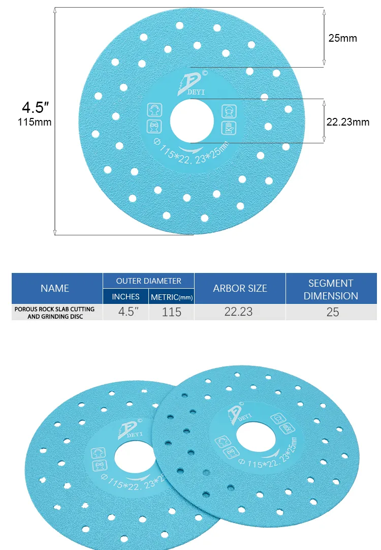 Disco de corte de diamante para amoladora angular para piedra y azulejo cerámico