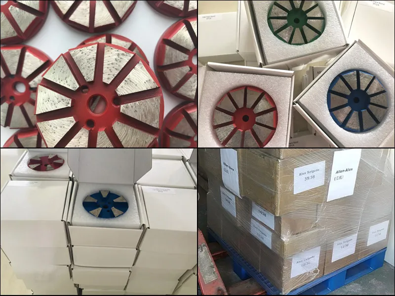 10 pulgadas esmeriladoras de piso 3 Segs Diamond esmerilado de piso Polishing Discos para hormigón