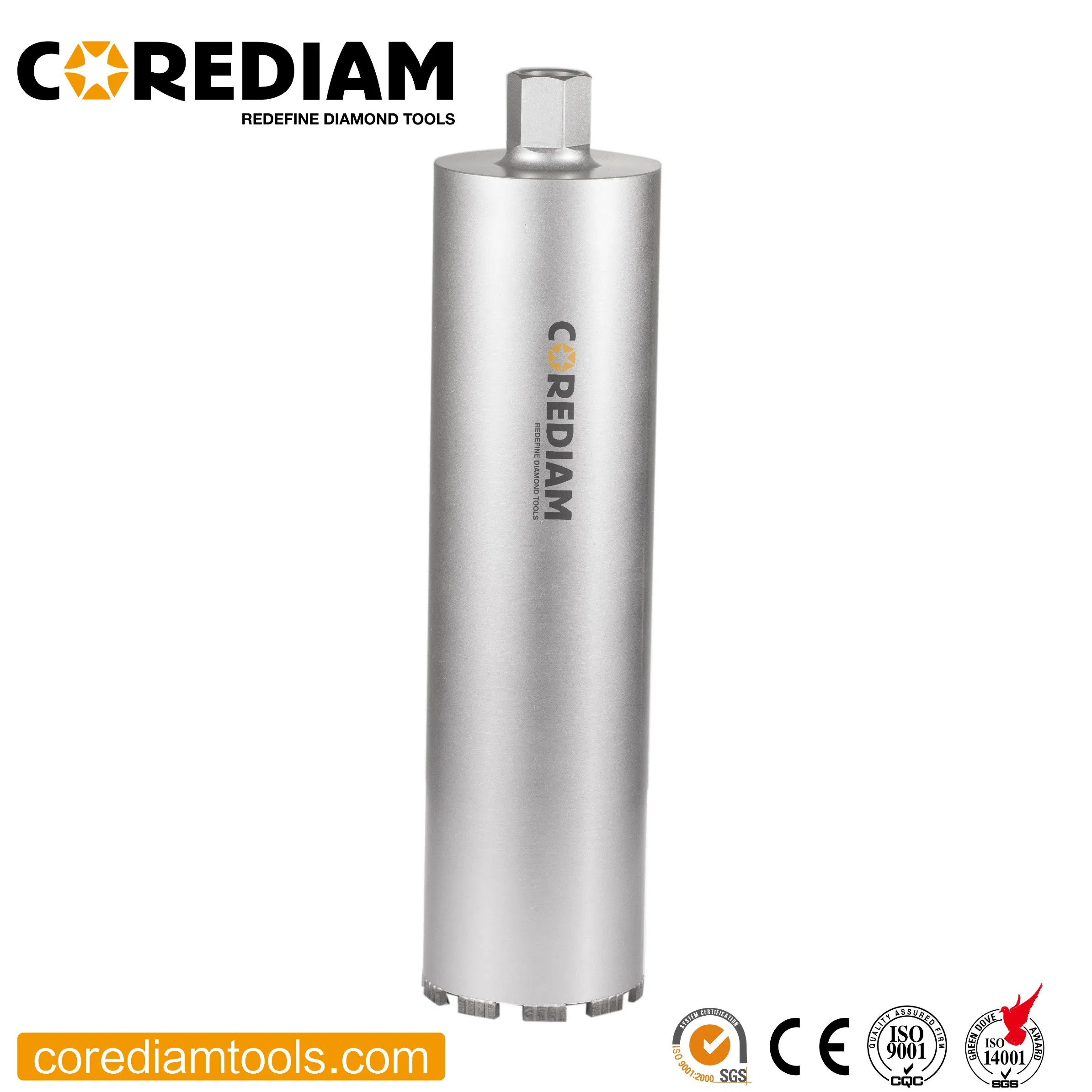 350mm Broca de núcleo de diamante soldada con láser para perforación en húmedo de concreto, herramientas de corte de diamante