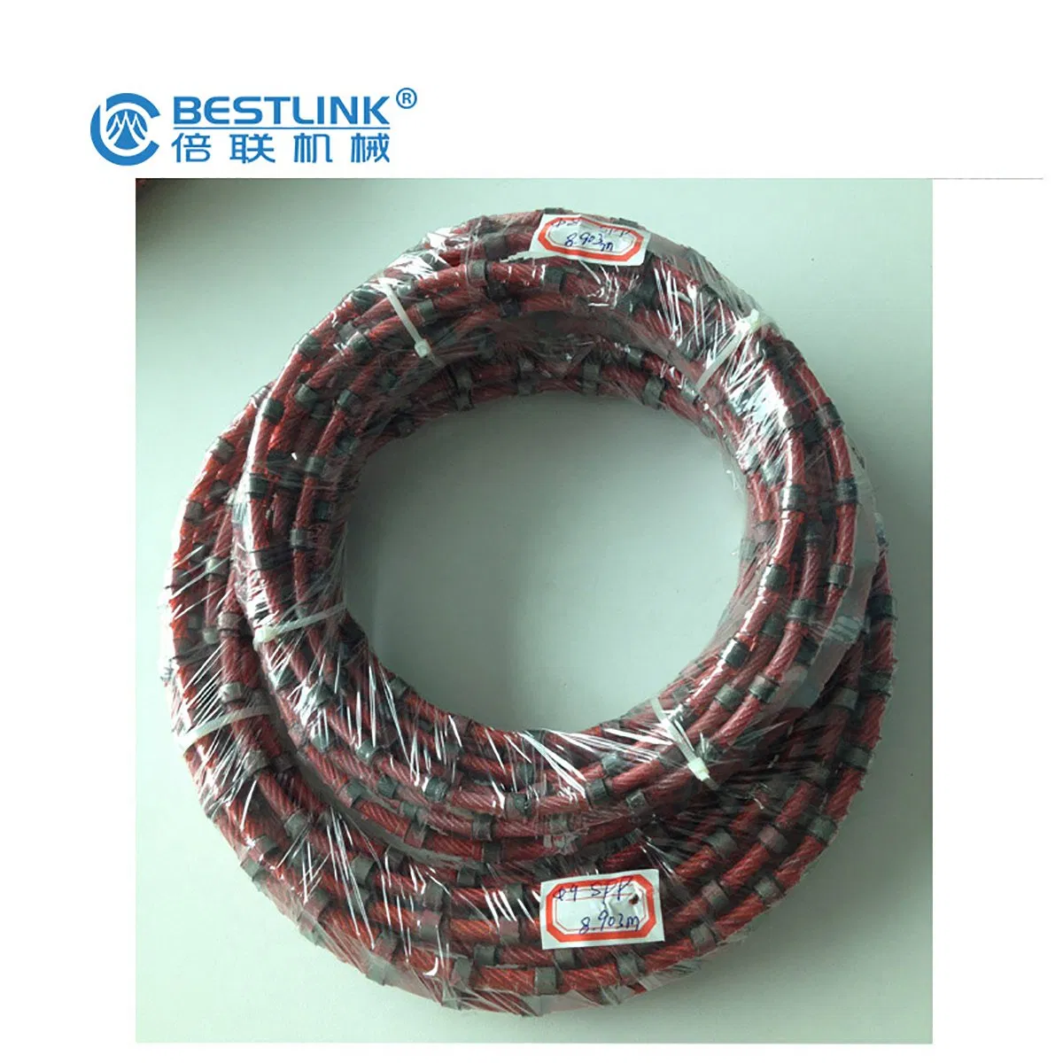 11.5mm 40 Perlas de alambre de diamante de granito rubberizado