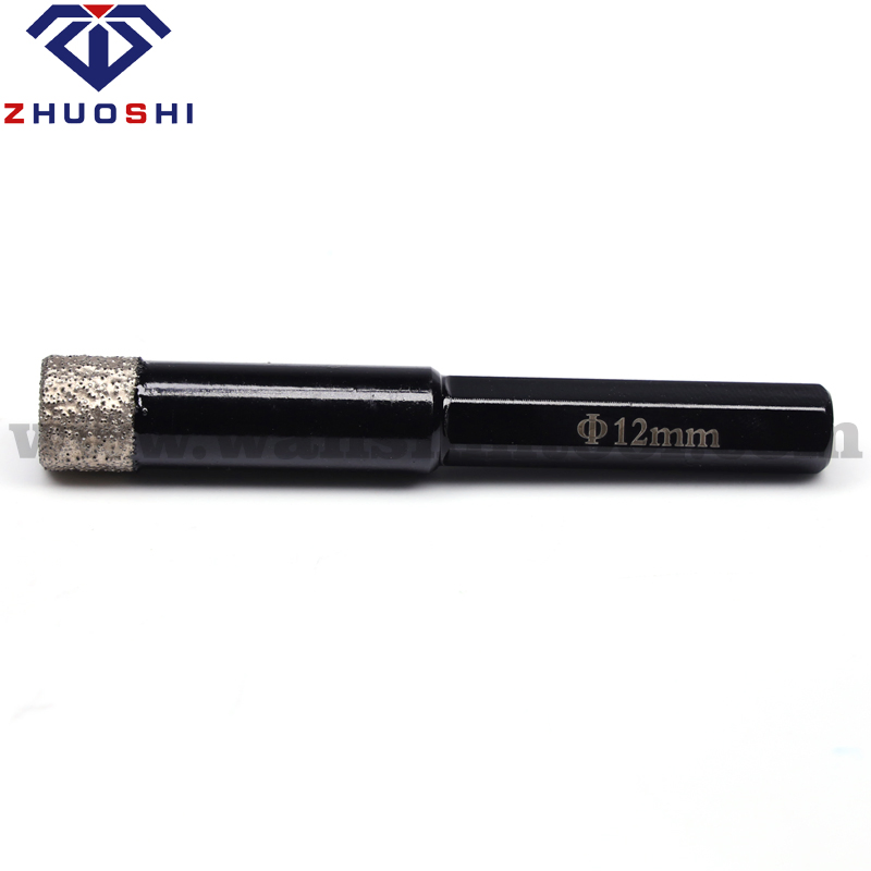 Juego de brocas de diamante de vacío brazado hexagonal de alto rendimiento para perforación de precisión