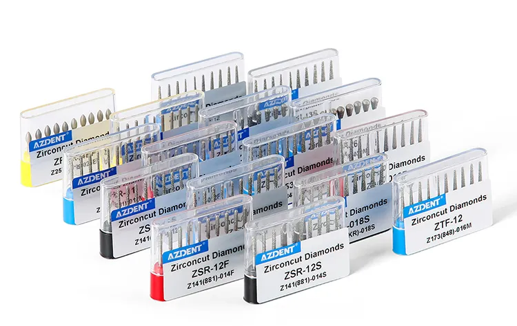 Burdeos de Zirconcut para cortar cerámicas de zirconia en odontología