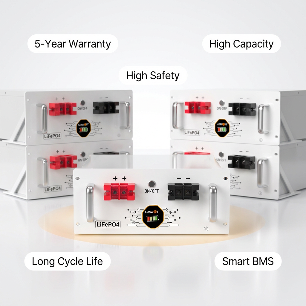 25.6V LiFePO4 Solar Battery 2.56kWh 3kWh Home Energy Storage System WIFI Monitoring Residential ESS Off-Grid Backup Power