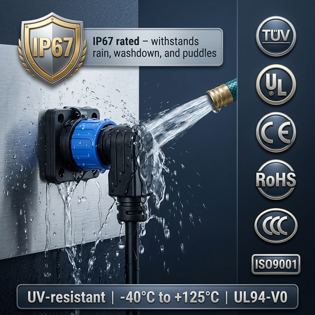 Quick-Lock M25 Waterproof Plug New Energy Li-Ion Battery Energy Storage Connector Electric Vehicle Charging Discharging Terminal