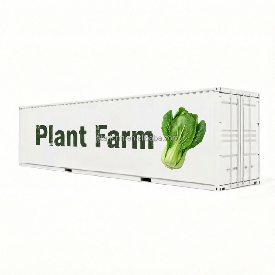 ISO Approved Indoor Vertical Steel Frame Container Farm Full Spectrum LED Grow Lights Hydroponics/Aeroponics For Large-Scale