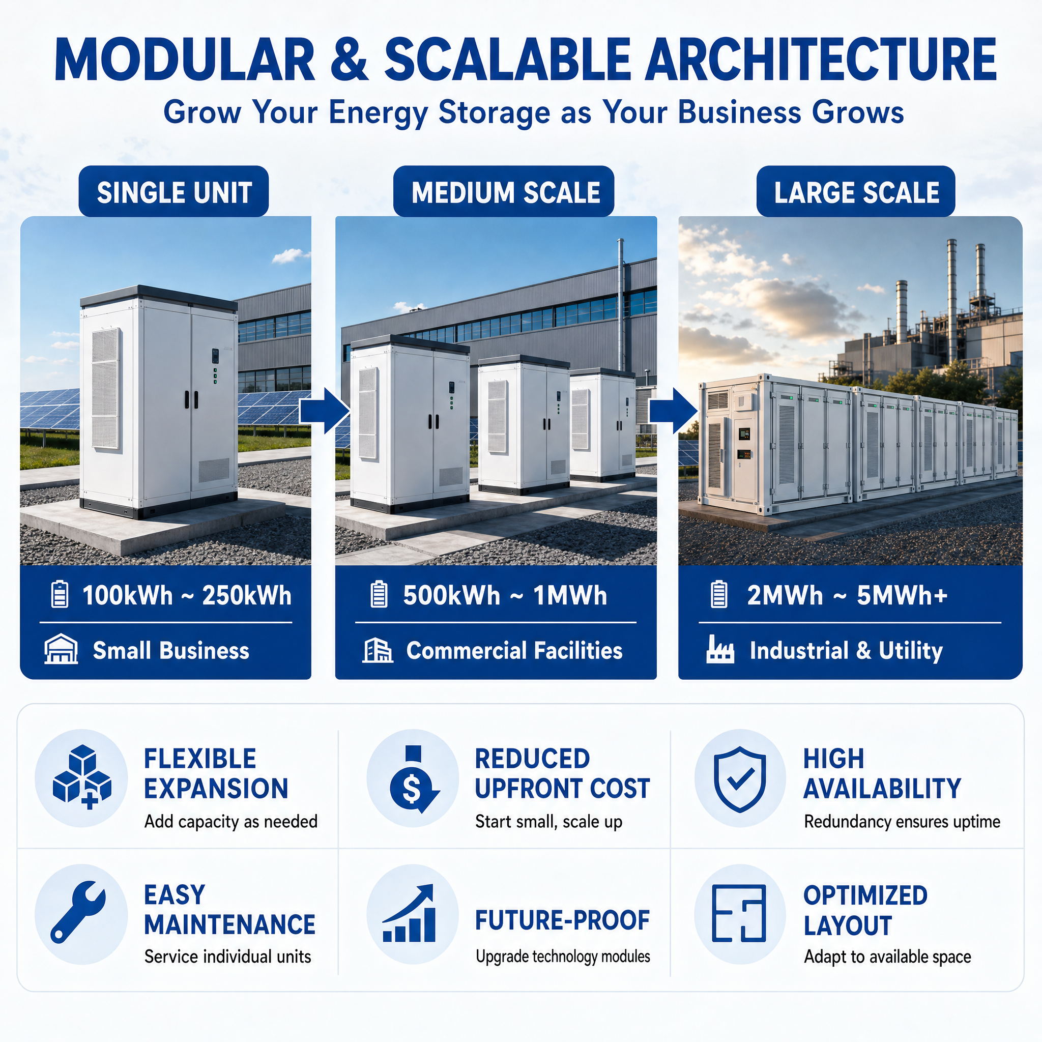 C&amp;I Energy Storage System Outdoor LiFePO4 Battery Cabinet for Solar Power Plant Factory Peak Shaving Backup Supply