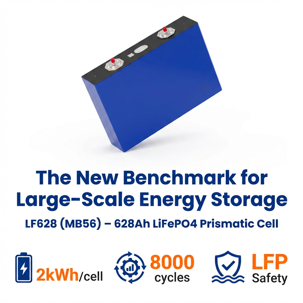Ultra Large Capacity LF628 3.2V 628Ah LiFePO Battery Cell 8000 Cycles Prismatic LFP for Utility Scale Grid Energy Storage System