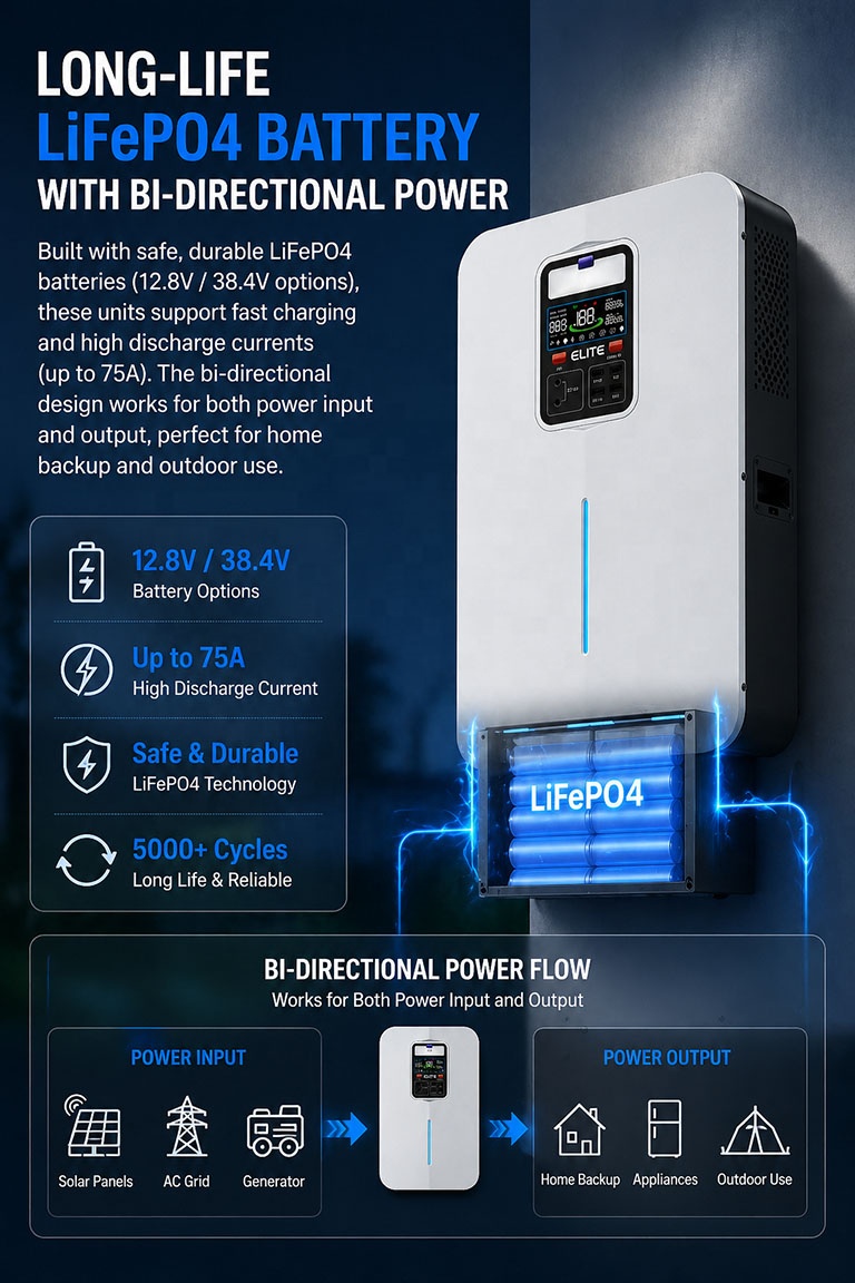 3000Wh LiFePO4 All in One ESS Solar Generator 10ms UPS Home Backup Power 960W 3KW Wall Mounted Emergency Energy System