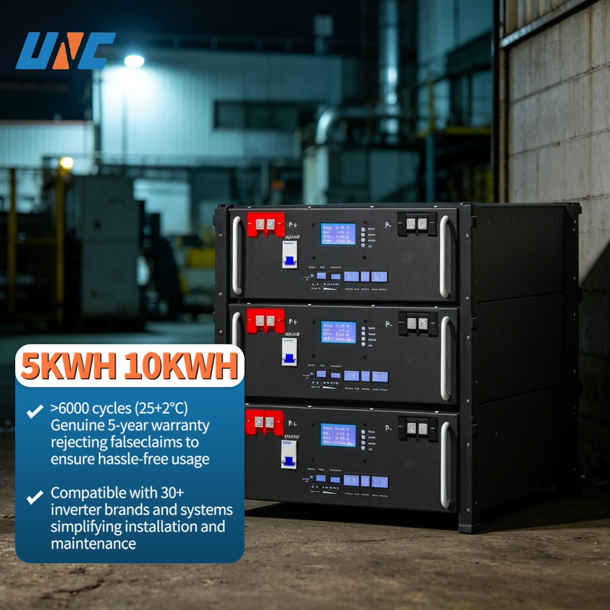 LiFePO4 Battery Pack 48V 51.2V 100AH 5KWH Rack Mount Home Energy Storage Grade A+ Smart BMS LCD Screen Backup Power Systems