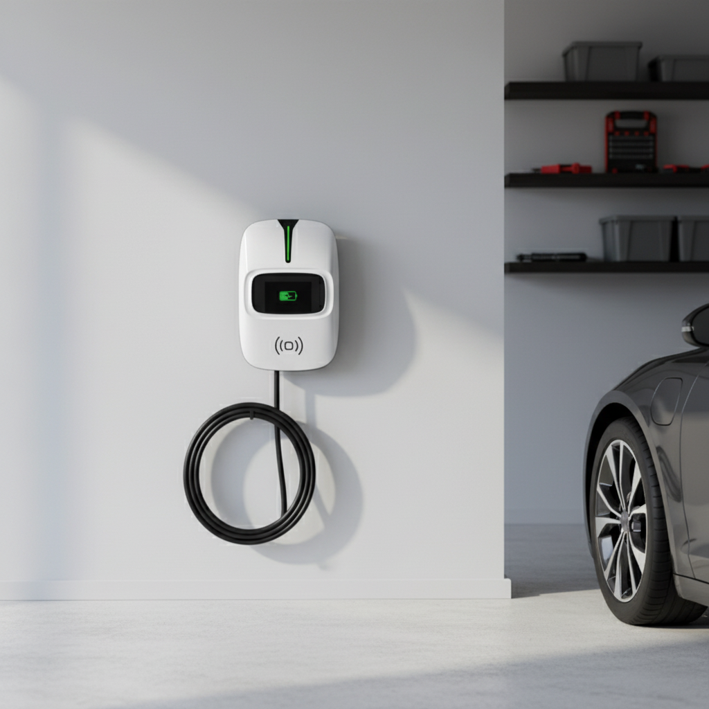 11kW AC Paredes Colgadas EV Charger 48A Multi-Length Cable (5/7.6/10M) For Home Emergency Charging
