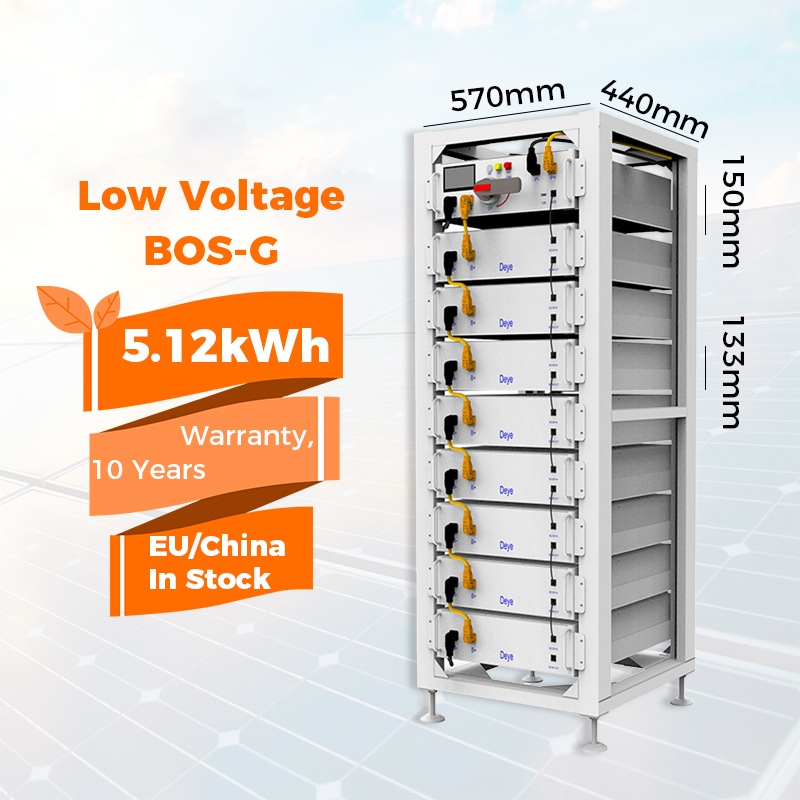 Deye BOS-G LiFePO4 Battery 5kwh 100Ah 51.2V 10kw 15kw 20kw 30kw High Voltage Energy Storage Lithium Battery for EU Warehouse
