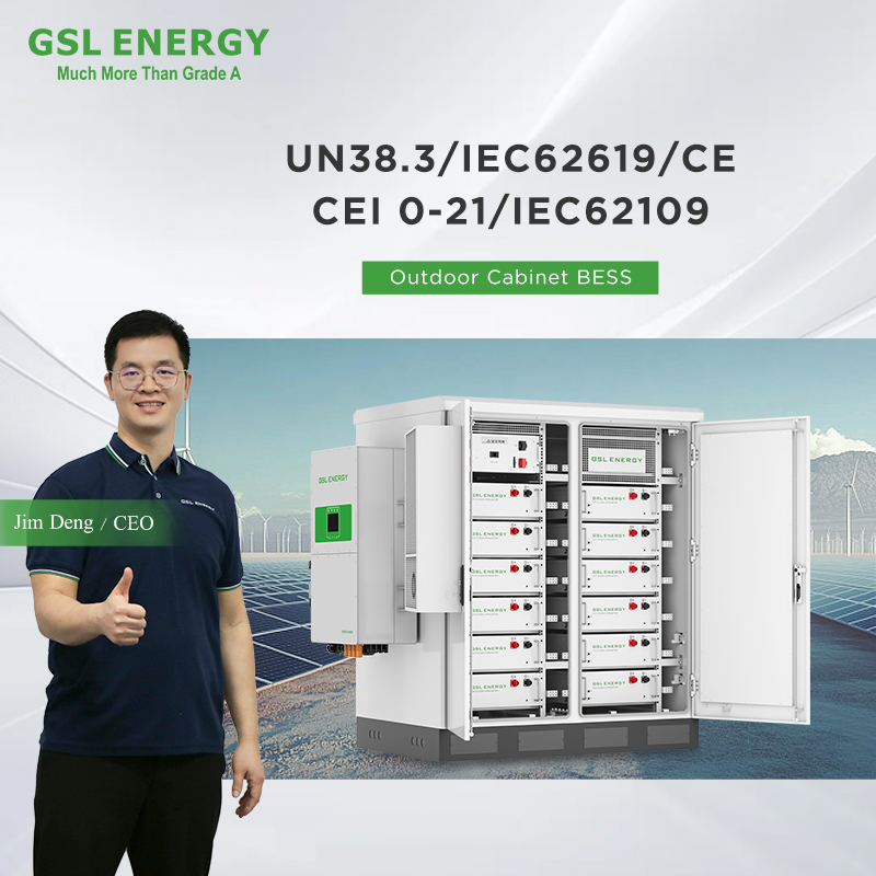 GSL ENERGY Bess Solar Battery Energy Storage System 120kwh Build in Inverter High Voltage Lithium Ion Battery for Peak Shaving