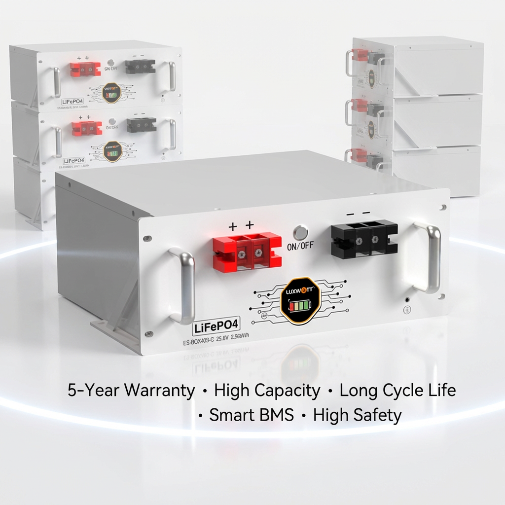 25.6V LiFePO4 Solar Battery 2.56kWh 3kWh Home Energy Storage System WIFI Monitoring Residential ESS Off-Grid Backup Power