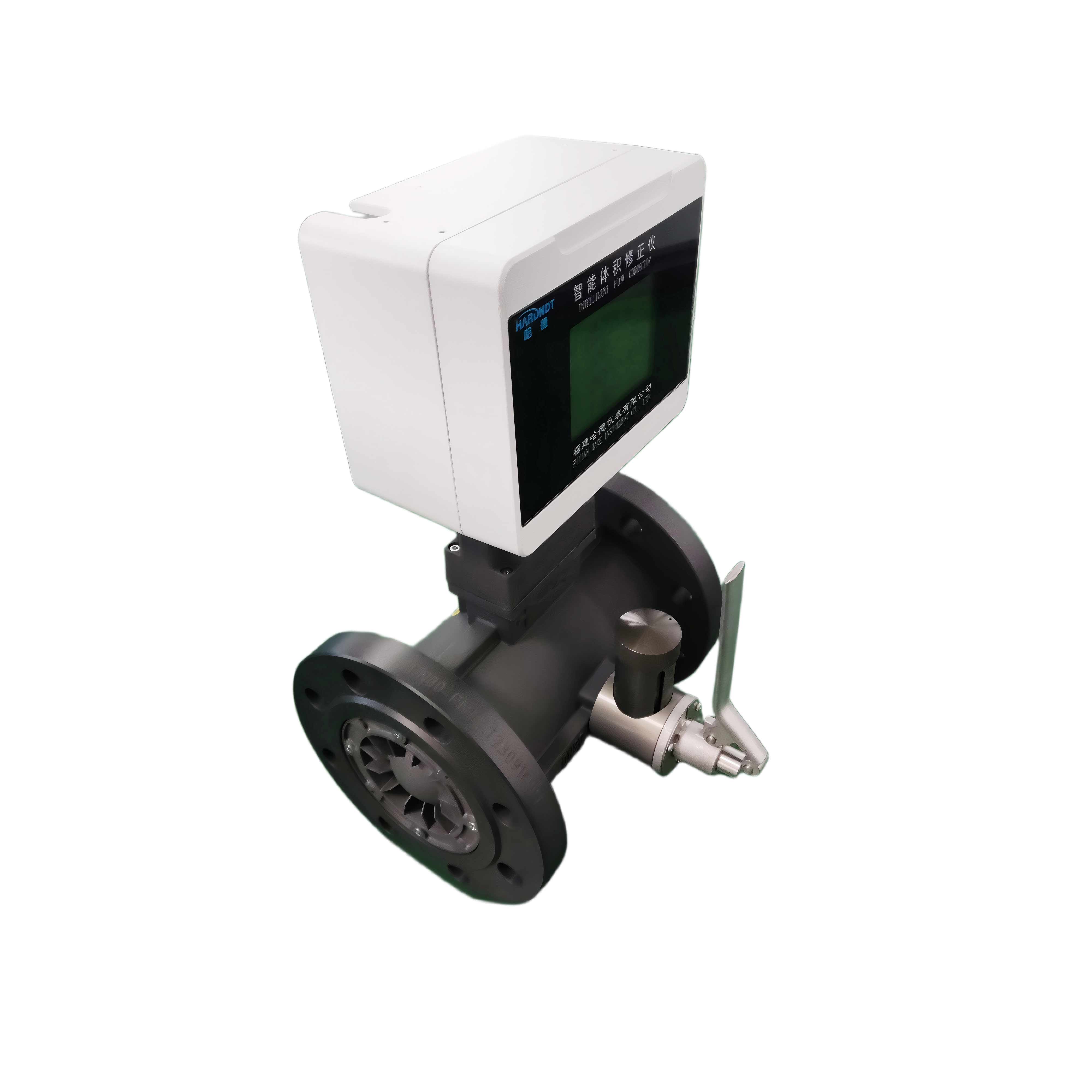 Hade Intelligent Gas Turbine Flow Meter DN25 HTZ-25 | Smart LCD Digital Volume Corrector +/-1% Accuracy 1-1.6 Flow OEM