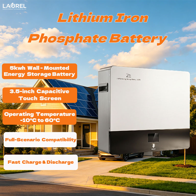 Plug-and-Play 5kWh Wall-Mounted Storage Battery Energy 16S1P Inverter Protocol Selectable LiFePO4 for Household Peak Shaving