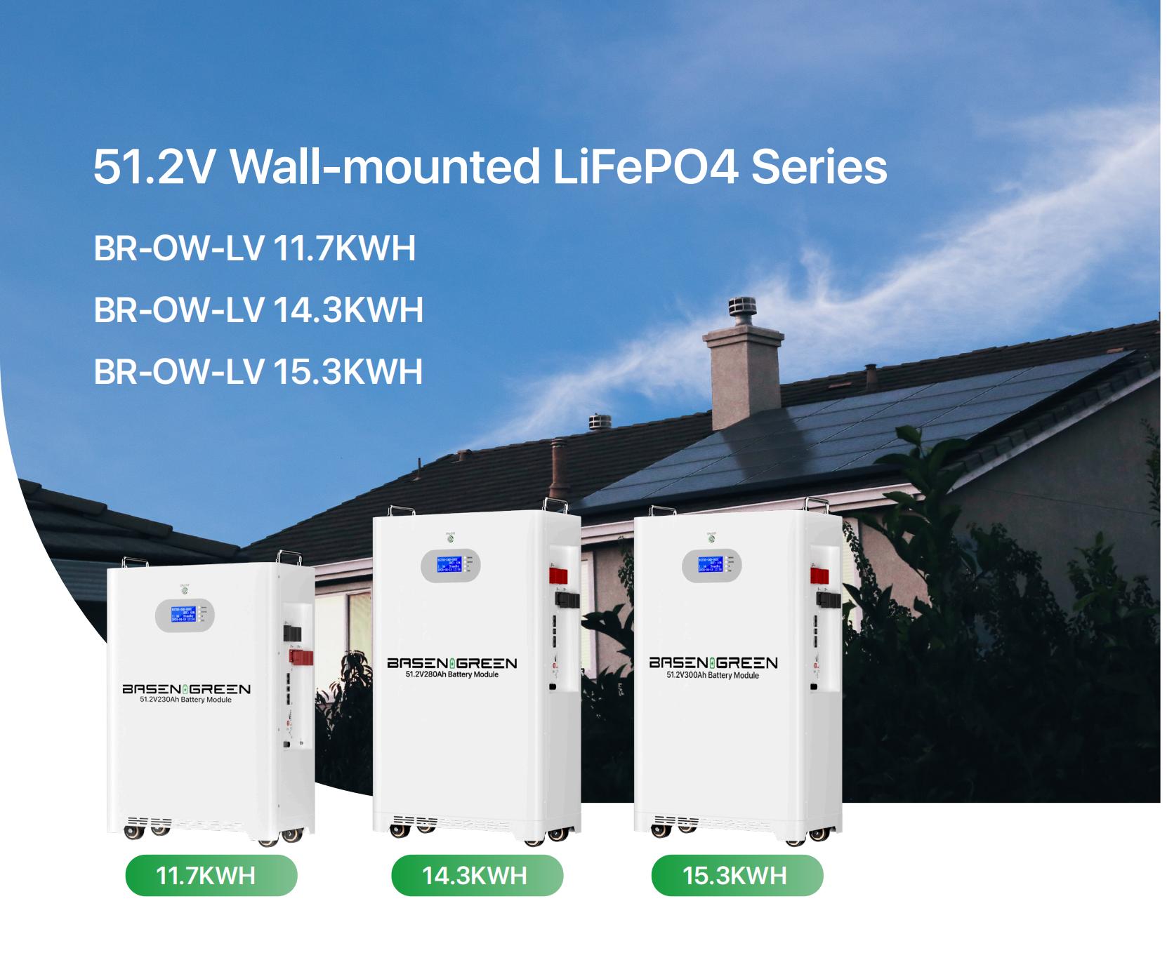 Customized 5kw 11kw Battery 48v Solar Energy 100ah 200ah 230ah 300ah Lithium Wall Battery Lifepo4 Pack 51.2 Volt Power Wall