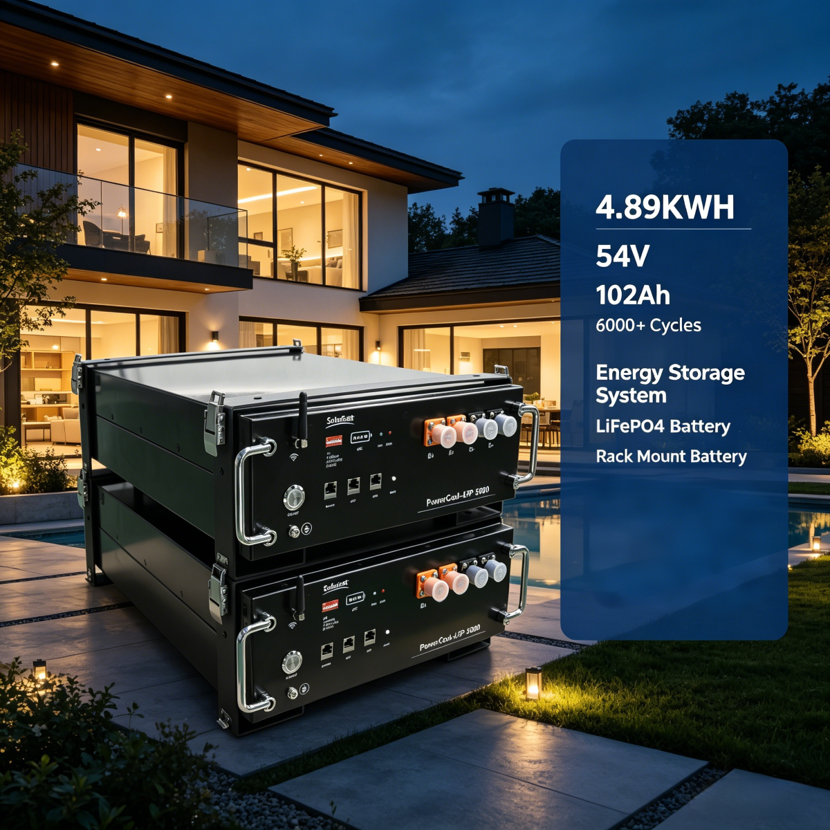 Top Quality 48V 102Ah Rack Mount Home Energy Storage System, Lithium Battery ESS for Residential Solar Power Backup
