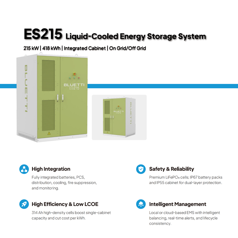 BLUETTI Factory Scalable BESS Cabinet 215kw 418kwh Container Outdoor Energy Storage Systems With CE