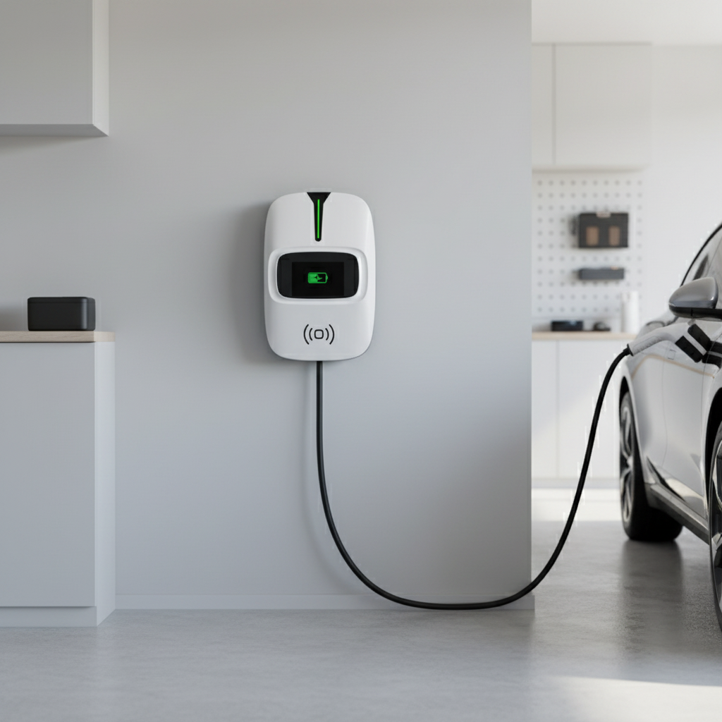 11kW AC Paredes Colgadas EV Charger 48A Multi-Length Cable (5/7.6/10M) For Home Emergency Charging