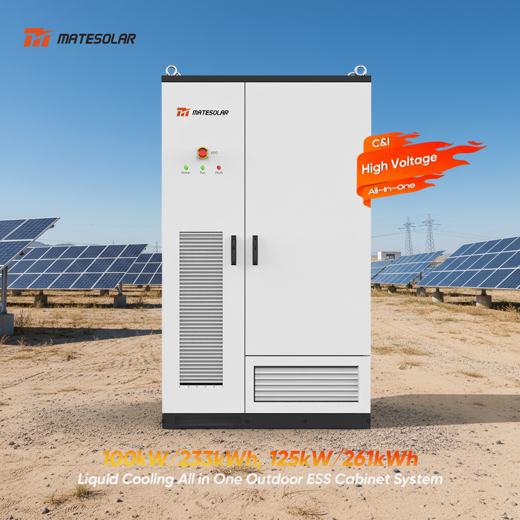 BESS Industrial Off-Grid Solar Cabinets Photovoltaic Utility Scale Battery Storage 100kW 233kWh 125kW 261kWh Energy Storage
