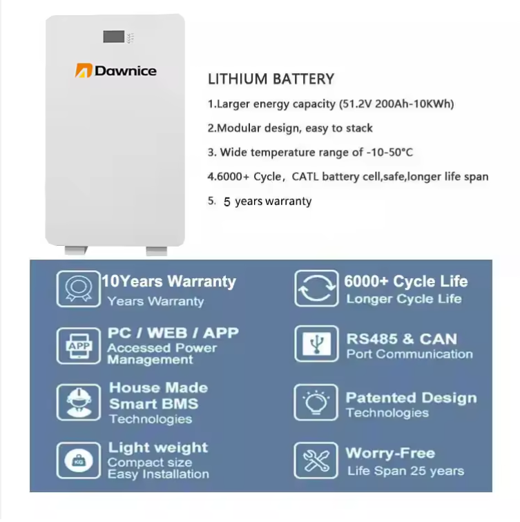 5/10kW Split Hybrid Grid Home Energy Storage System-Reliable Power for Blackouts &amp; Peak Shaving Lithium Ion Battery Wall-Mounted
