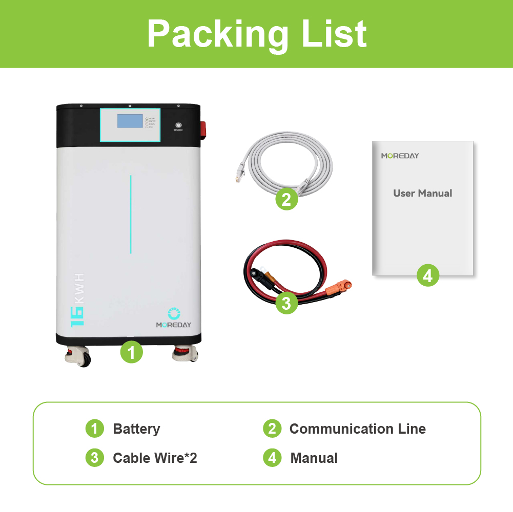 Stackable Split Hybrid Grid Home Energy Storage System with LiFePO4 Battery and Rolling Wheels Design