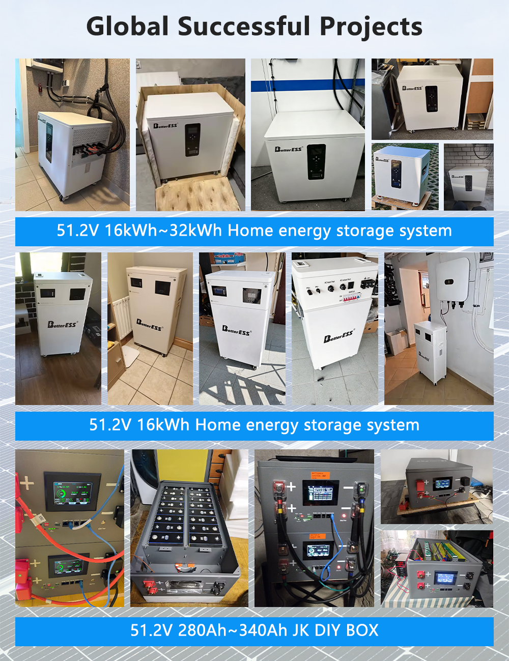 All-In-One ESS 20kWh 28kWh 32kWh 51.2V 400Ah 628Ah Lithium Battery Built in 10KW AC230V Inverter Home Energy Storage