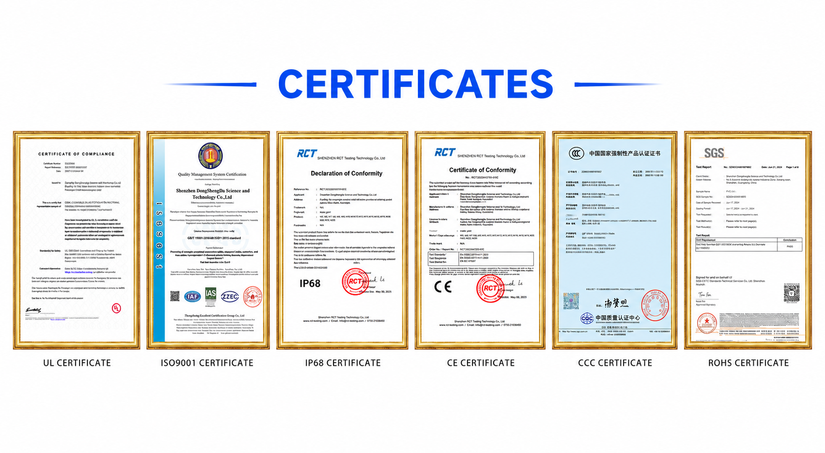 Factory Testing Certificate
