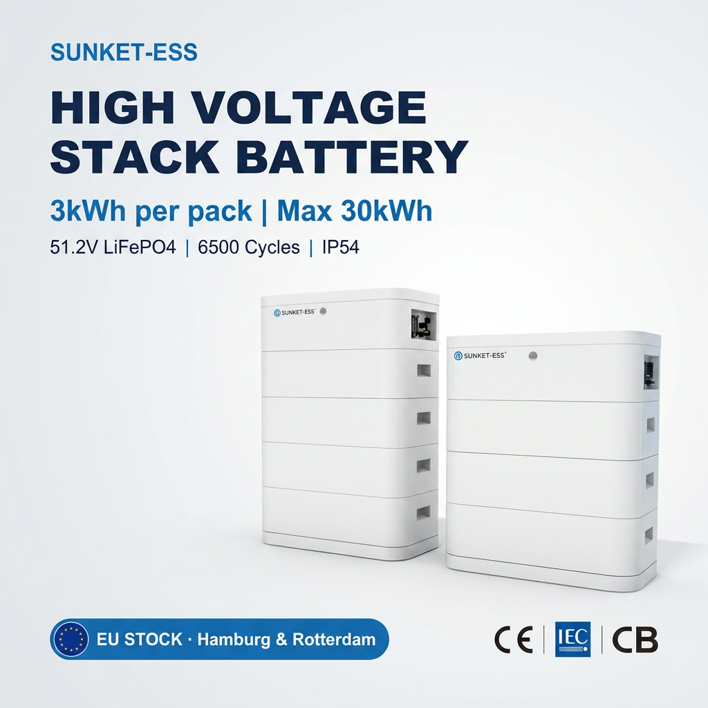 Eu Stock 5kWh 10KW 20kWh 30kWh High Voltage Stack Battery LifePO4 Hv Lithium Battery Pack For Solar Energy Storage System