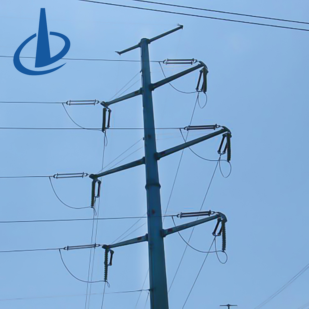 Self-supporting Monopole 132kv Steel Tubular Poles High Voltage Electric Power Towers Power Grid Overhead Power Line 50 Years