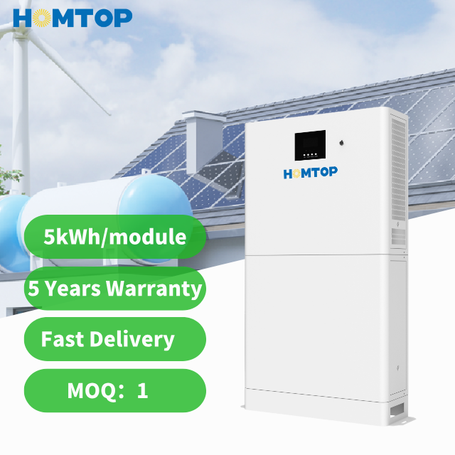 Household Power Backup Battery 51.2V LiFePO4 5kWh Stackable Energy Storage System