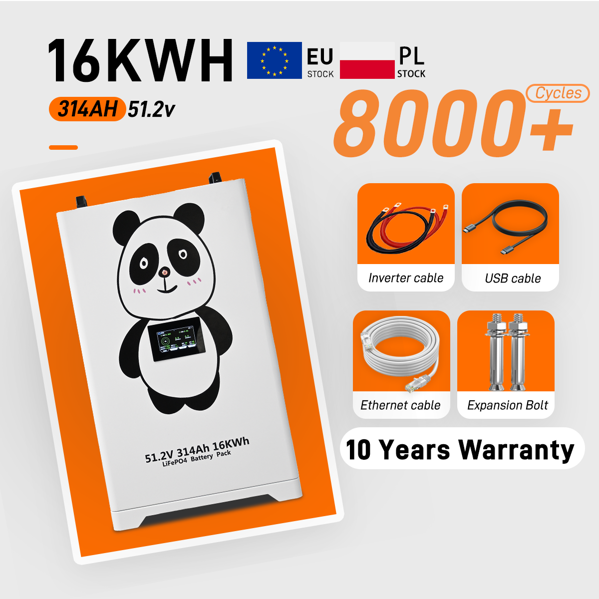 Poland Warehouse CALB 51.2v 314ah 16kwh Lifepo4 Battery JK V19 BMS Lithium Solar Storage Battery Pack