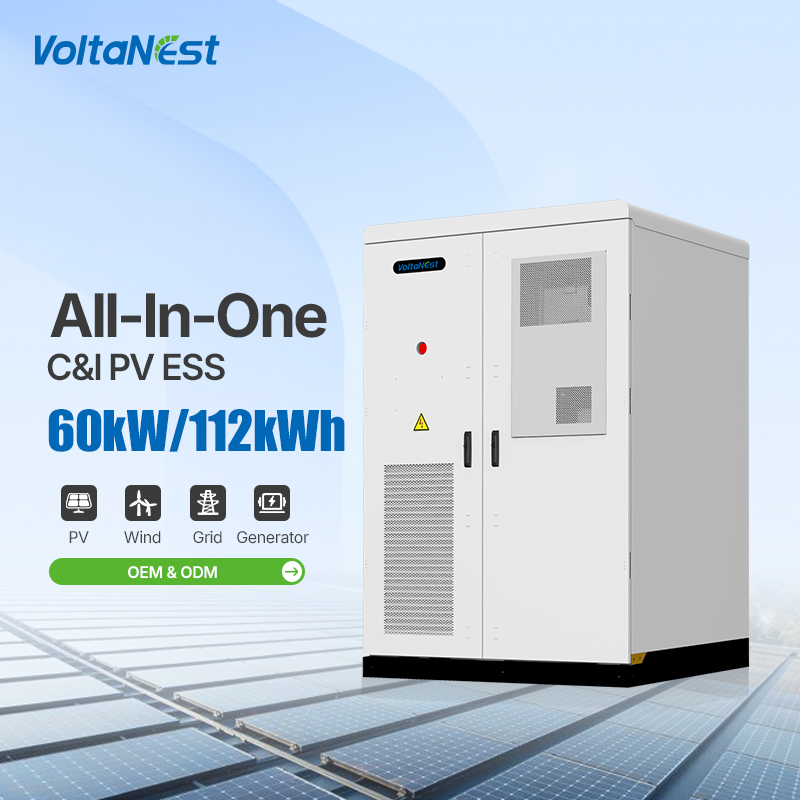 VoltaNest 100-112kWh 200-300kWh 500kWh Custom LiFePO4 Solar All-in-One Commercial Energy Storage System On/Off Grid