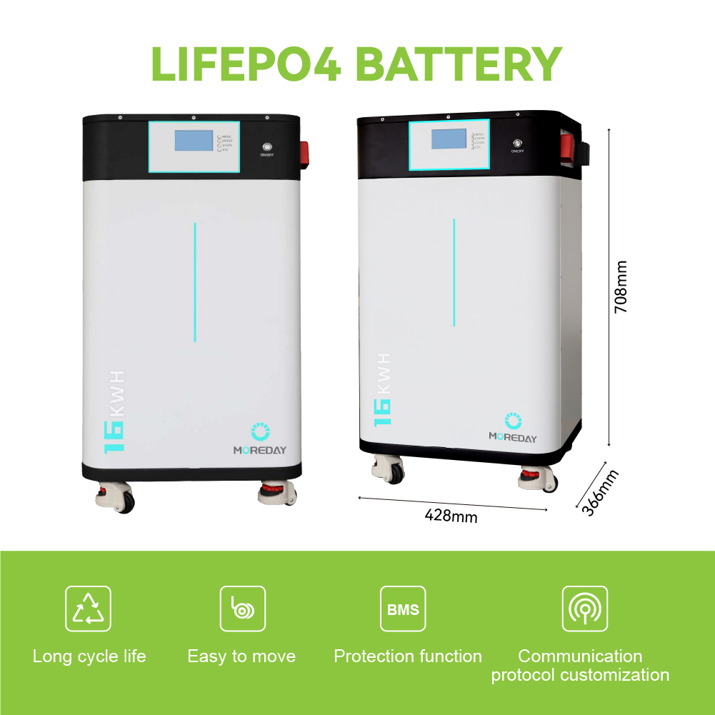Stackable Split Hybrid Grid Home Energy Storage System with LiFePO4 Battery and Rolling Wheels Design