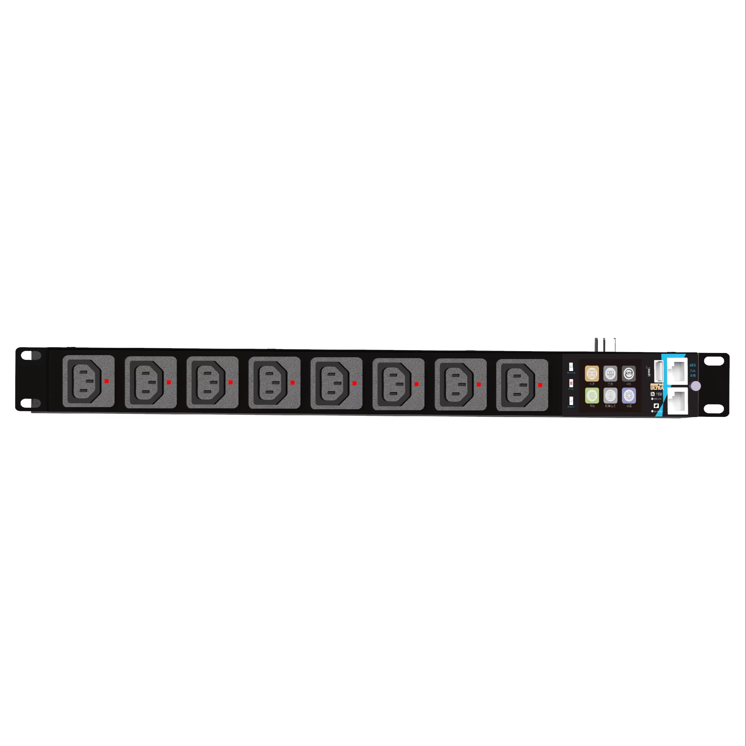 Intelligent Smart PDU 8 Ports C13 Locking Outlets 10A 240V Energy Metering Power Monitoring SNMP HTTPS For Data Centers OEM