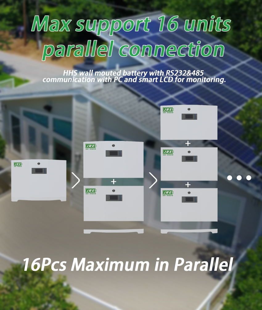 Split ESS LFP 51.2V 100Ah 5kWh Deep Cycle LiFePO4 CAN Wall-Mounted Solar Backup Energy Storage System